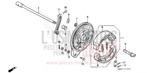 BREMSPLATTE, HINTEN VT1100CR de 1994